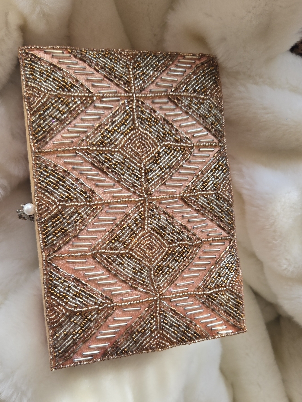 Beaded Rose Gold Geometric Box